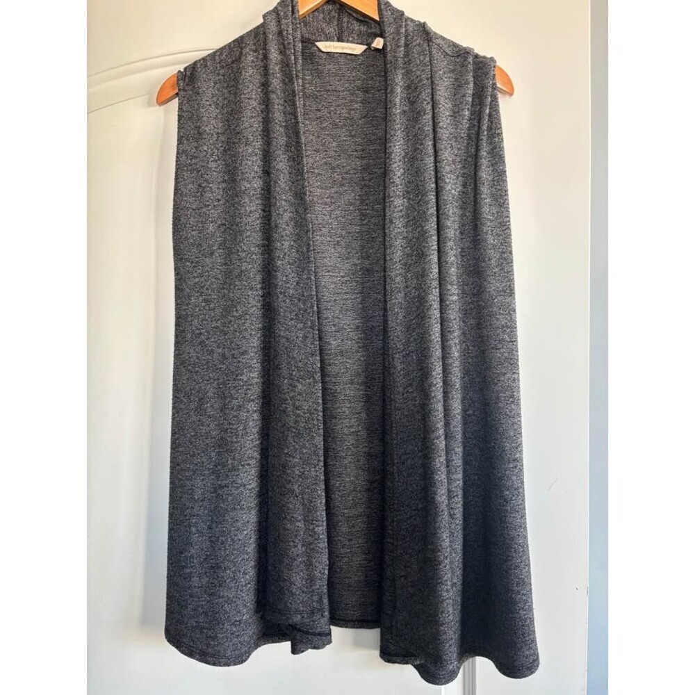 Soft Surroundings Drape Front Cardigan/vest Gray One Size OS Sleeveless Women